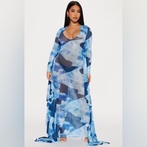 Fashion Nova Blue Maxi Dress